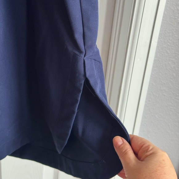 Eloquii Navy Paper Bag Wide Leg Crop Pants with tie - Picture 8 of 11